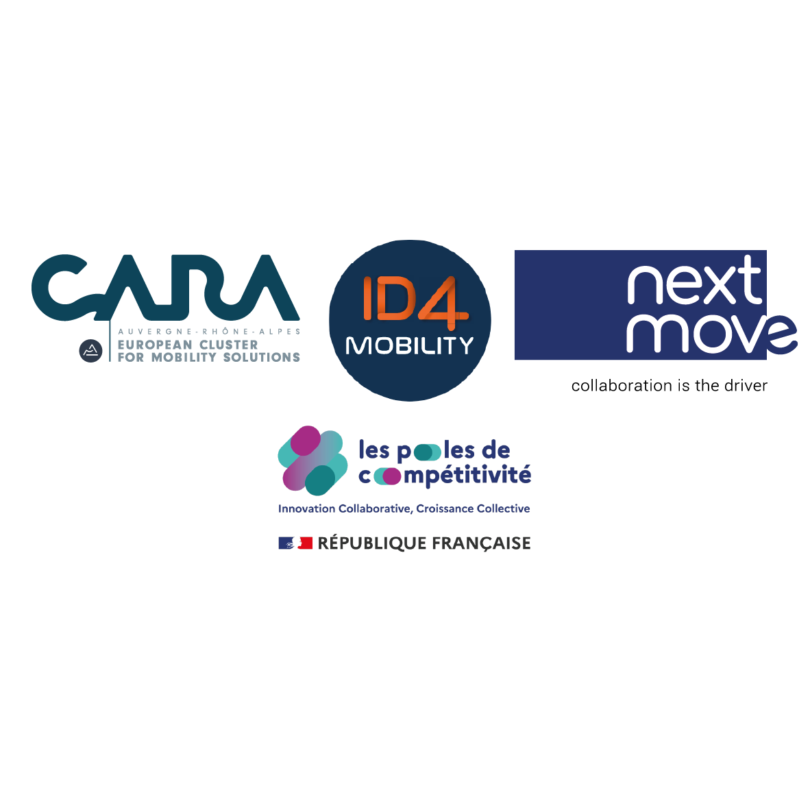 French clusters CARA - ID4MOBILITY - NEXTMOVE Logo